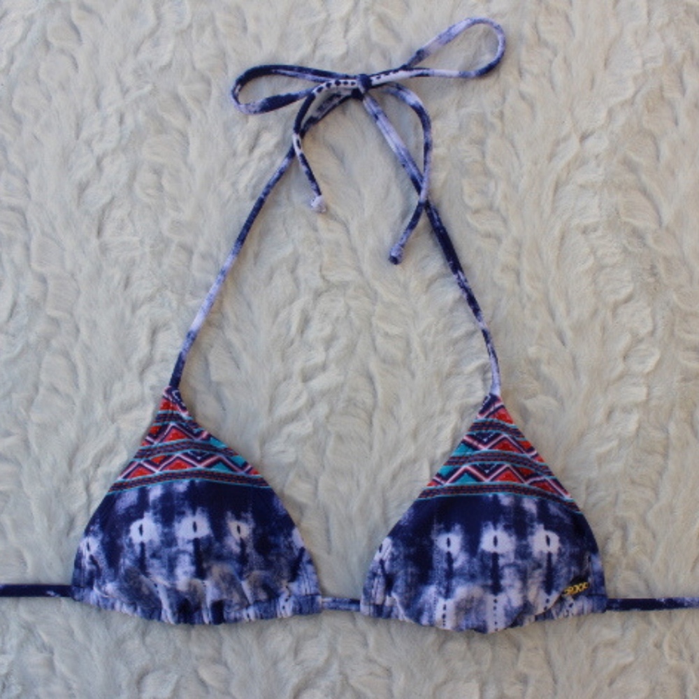 ROXY NWT BLUE TYE DYE TRIANGLE BIKINI SWIM TOP